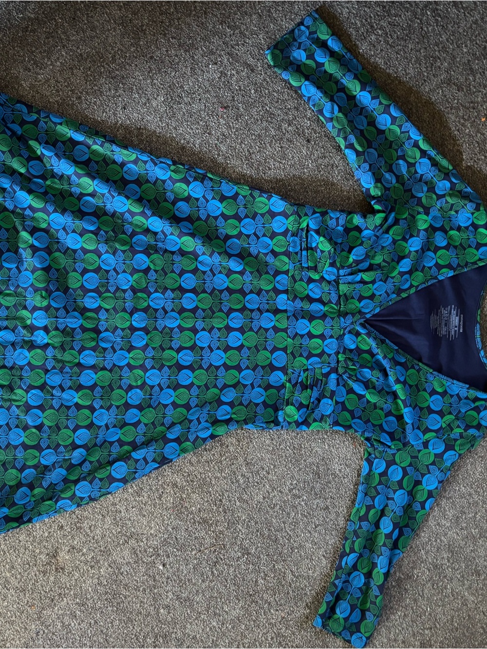 Patagonia Blue and Green Geometric Print Dress